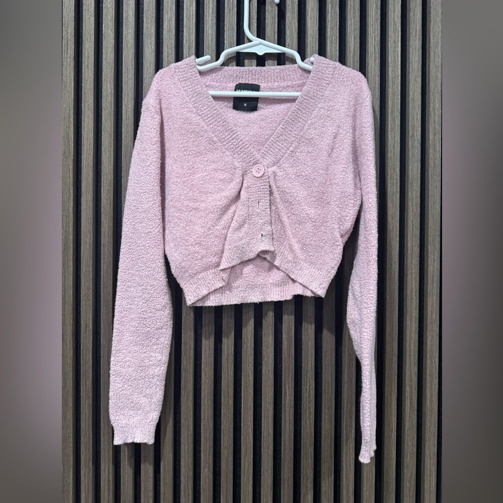 Katie J NYC Blush Pink V-Neck Cardigan